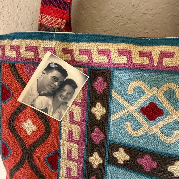 Colorful Bohemian Patterned Tote Bag in Multicolor - Picture 7 of 7